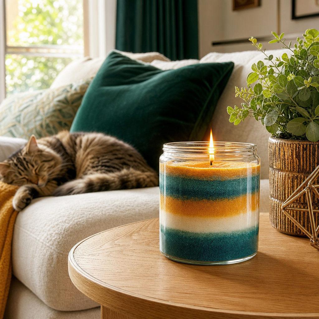Gloozy candle in the living room